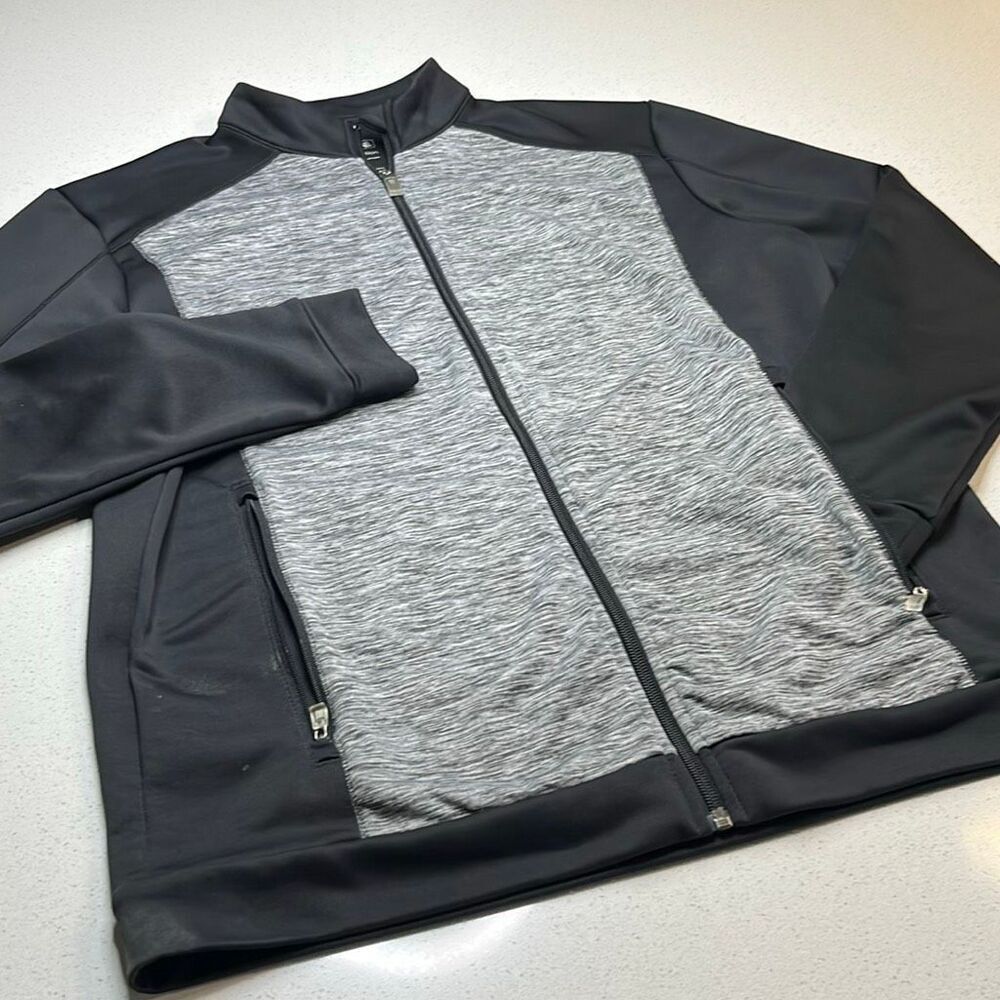 adidas Golf Puremotion Full Zip Jacket Gray Black Stretch Performance Mens Mediu